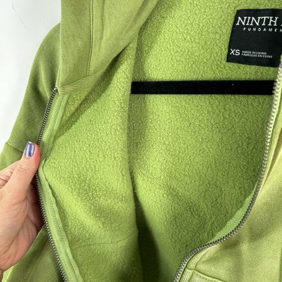 Ninth Hall Women's Green Fundamentals Epsom Wash Zip Hood Jacket Size XS - NWT - Picture 2 of 8
